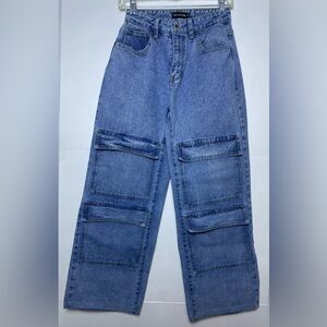 Pretty Little Things Denim Cargo Pants, size 2P